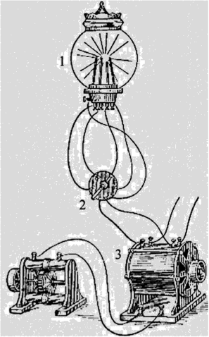 Система электрического освещения Яблочкова (ЦСД 1-го рода):
