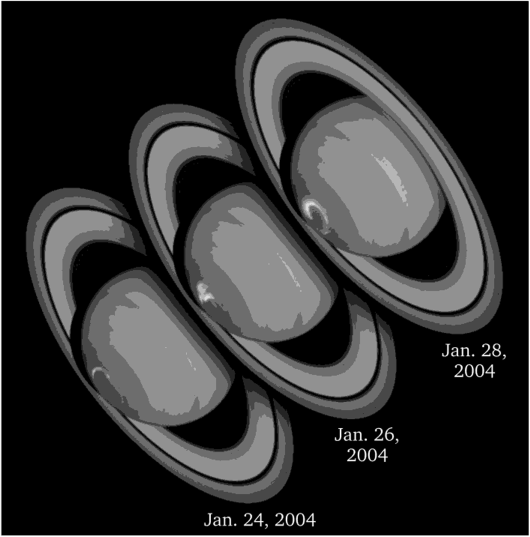 Факт наличия полярного сияния на Сатурне.