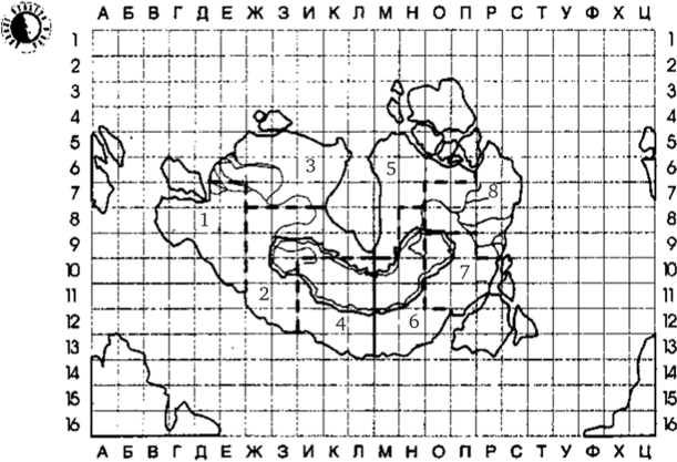 Географическая карта Теллура (V эра).