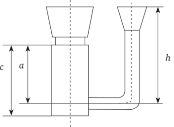 Схема положения отливки в форме при заливке металла и пояснения к расчету статического напора.