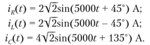 Показания приборов. По условию задачи приборы измеряют действующие значения. Их показания равны модулям соответствующих комплексов действующего значения: вольтметр показывает модуль комплекса Ul2, V —*? Ul2 = 200 В; амперметр показывает модуль комплекса IR, Л —? IR = 2 А.