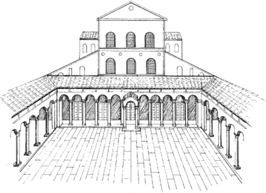 Реконструкция базилики Святого Петра. IV в. Рим.