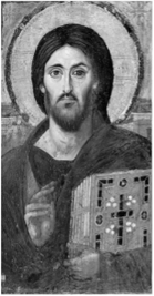 Христос Пантократор. Икона середины VI в. Монастырь Святой Екатерины. Синай, Египет.