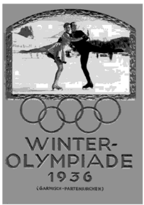 Плакат IV Олимпийских зимних игр 1936 г. ГармишПартенкирхене.