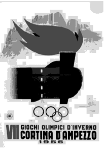 Плакат VII Олимпийских зимних игр 1956 г. в Кортинад'Ампеццо.