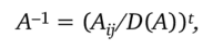 где A(j — алгебраическое дополнение элемента ау матрицы Л.