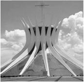Католический собор. Бразилия, г. Бразилиа, 1962 г., арх. О. Нимейер.