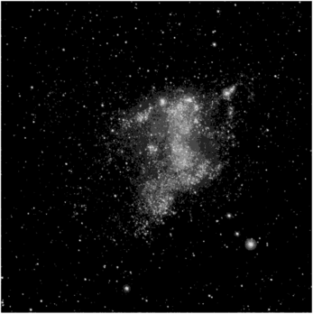 Неправильная (иррегулярная) галактика (NGC6822).