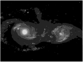 Большой мержинг — процесс слияния двух массивных галактик.