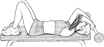Экстензия на трицепс со штангой лежа [2, с. 75].