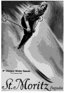 Плакат II Олимпийских зимних игр 1928 г. в Санкт-Морице.