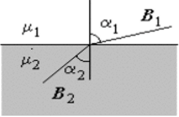 Граничные условия для векторов В и Н.