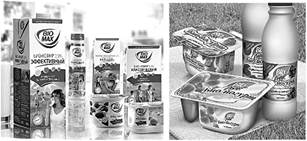 Пример йогуртов и молочной продукции компании .