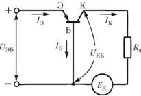 Схема включения транзистора с общей базой.
