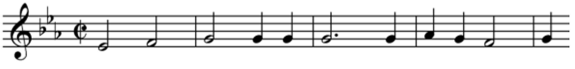 Пример 13. Моцарт В. Траурная масонская музыка, тт. 25—29.