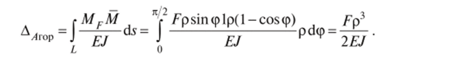 Грузовая (а) и единичная (б) системы для вычисления перемещений кривого бруса.