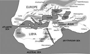 Геродот. Карта мира. 450 г. до н.э.