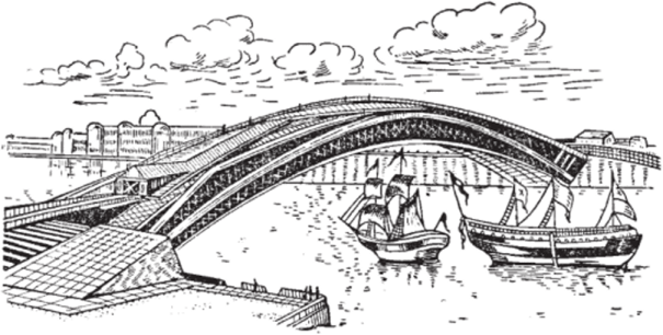 Проект моста И. П. Кулибина, 1776 г.