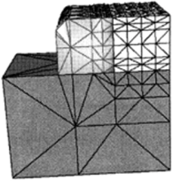 Назначение материалов для 3D структуры поверхностного р-л-перехода и задание сетки.