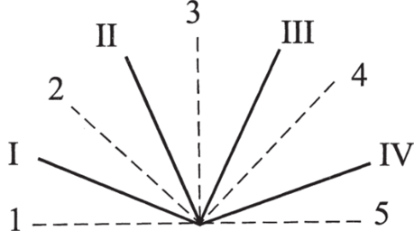 «Система координат» осей и границ зон сапробности.
