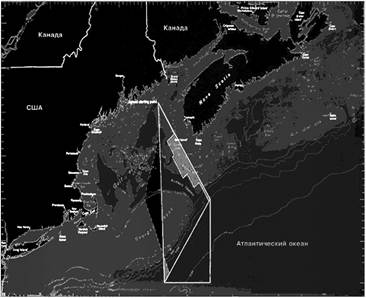 Соотношение пограничных сегментов в заливе Мэйн.