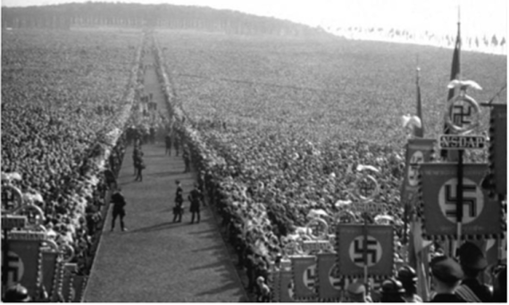 Нацистский митинг. 1937 г. Фото.