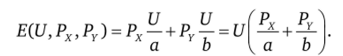 Рассмотрим свойства функции расходов потребителя Е(_р, U).