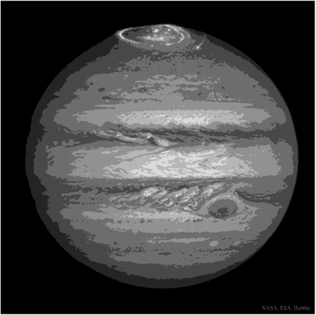 Полярное сияние на Юпитере (космический телескоп «Хаббл», NASA).