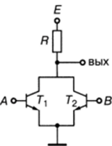 Рис. 6.7. Вентиль непосредственно-связанной транзисторной логики (НСТЛ).