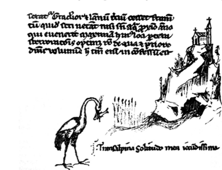 Рисунок Петрарки, изображающий его домик в Воклюзе.