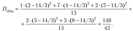 Формула для вычисления дисперсии.