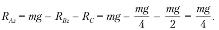 Пример использования пространственных уравнений статики.