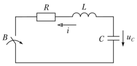 Схема цепи разрядки конденсатора на индуктивную катушку.