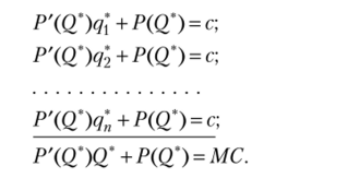 Модель количественной дуополии Курно.