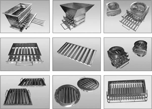 Магнитные металлосепараторы различных конфигураций.