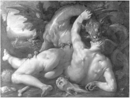 Корнелис ван Харлем. Дракон пожирает спутников Кадма. 1588.