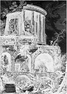 Храм Сивиллы в Тиволи (гравюра Д. Б. Пиранези, 1761 г.).