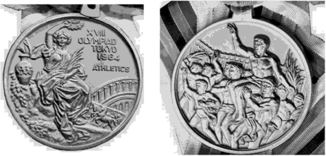 Золотые наградные медали на Играх XVIII Олимпиады.