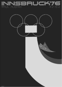 Плакат XII Олимпийских зимних игр 1976 г. в Инсбруке.
