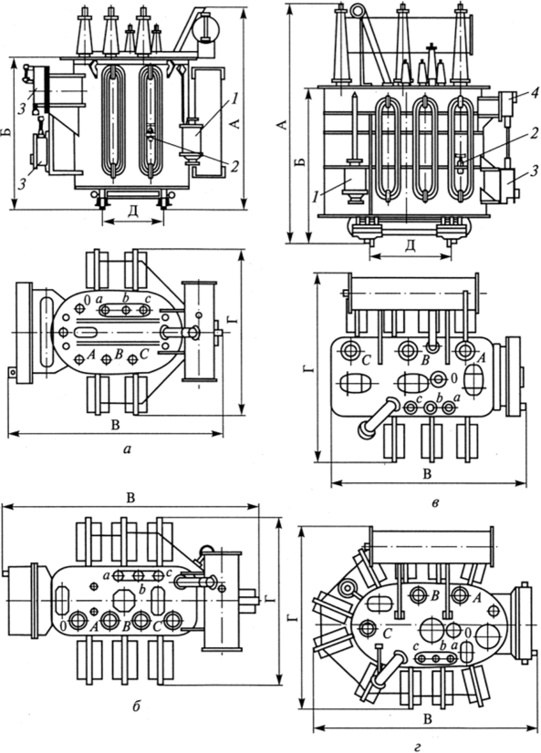 Общий вид трансформатора с регулированием напряжения под нагрузкой ТДН-10000/35.