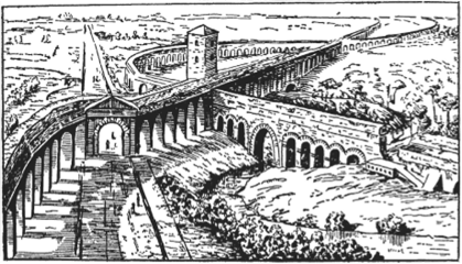 Водопроводные сооружения древнего Рима в их первоначальном.