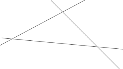 Треугольник, задаваемый с помощью трех прямых.