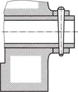 Штриховка у контура при больших площадях сечений ний, ширина которых на чертеже менее 2 мм, допускается показывать зачерненными с просветами между смежными сечениями не менее 0,8 мм.