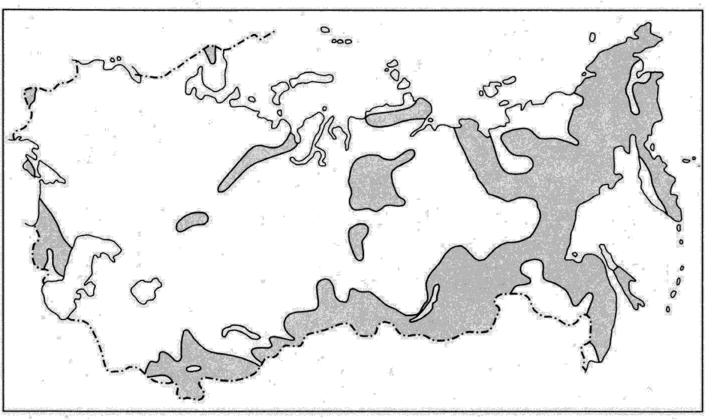 Районы лавинообразования и потенциальной лавинной опасности (по Г. К. Тушинскому, 1988).