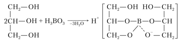 Структура комплекса борной кислоты с глицерином.