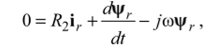 Уравнения напряжений двухфазной асинхронной машины при несимметрии параметров и напряжений сети.