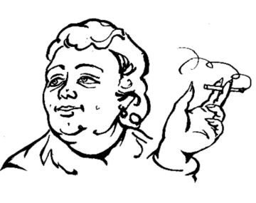 Удержание сигареты указательным и средним пальцами.