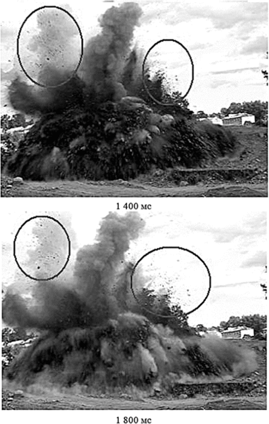 Видеограмма развития третьего экспериментального массового взрыва.