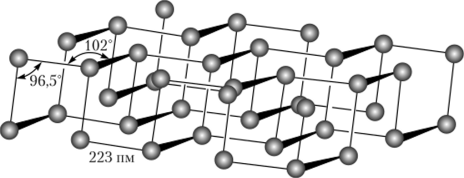 Структура молекулы черного фосфора.