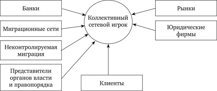 Схема эгоцентричной структуры коллективного сетевого игрока.